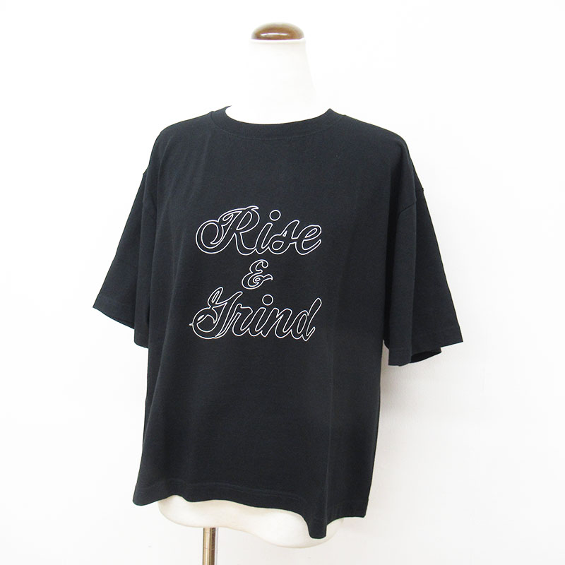 bibmilk コットンTシャツ“Rise&Grind”/BK02 【日本製】